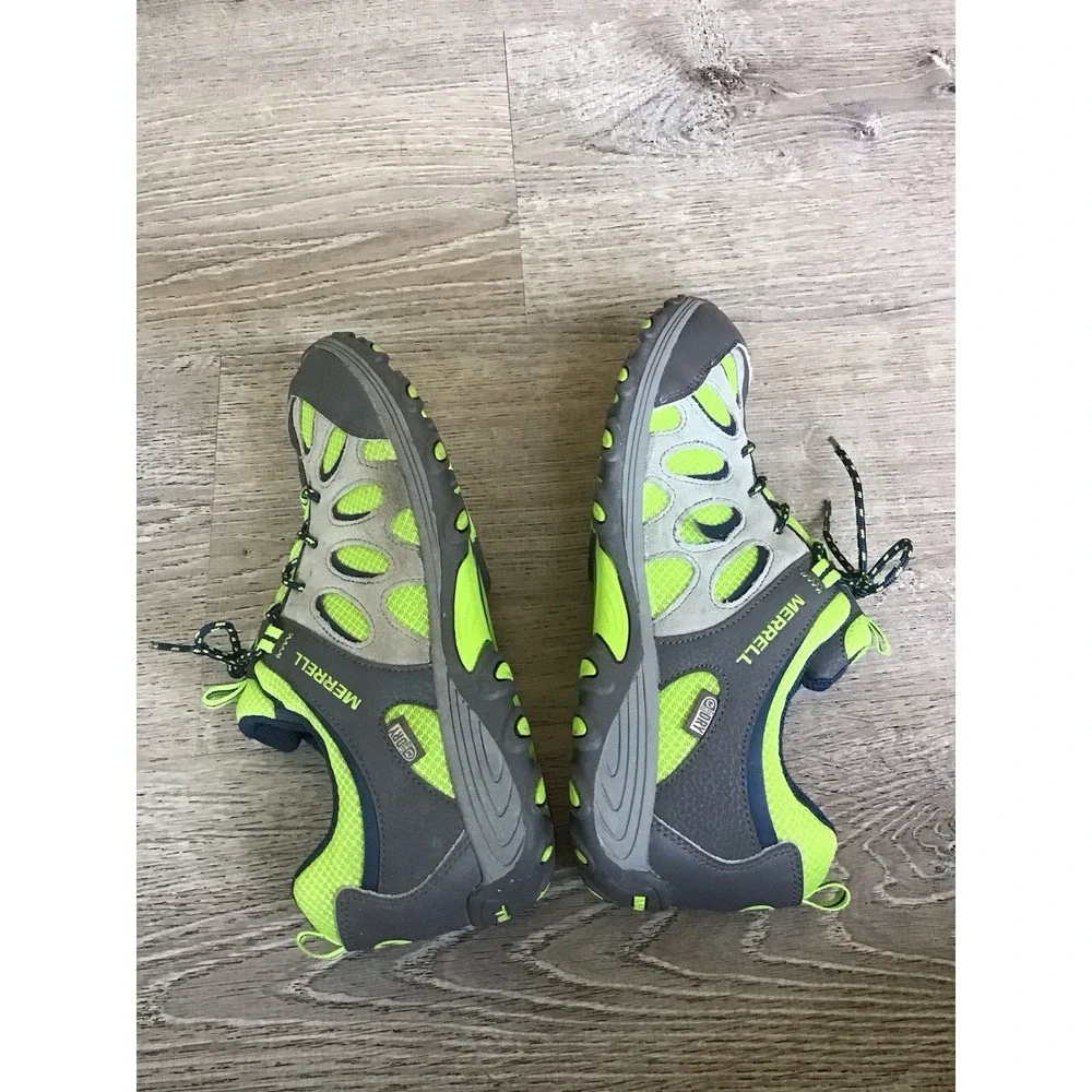 Merrell Hiking Chameleon Low Lace Boys Green Grey Size 7M Shoes MY52377